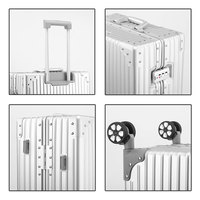 Valise de voyage en aluminium rose de luxe, entièrement en aluminium, anti-eau, avec roulettes pivotantes, ensemble de bagages en aluminium avec serrure TSA