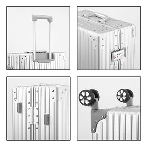 Valigia in Alluminio <span class=keywords><strong>Rosa</strong></span>, Trolley di Lusso Impermeabile con Ruote Girevoli, Set Bagagli Completo in Alluminio con Serratura TSA - Product Image 5