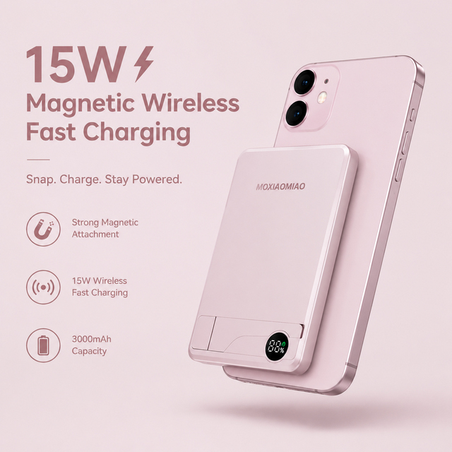 10000mAh Wireless Power Bank Magnetic 20W Fast Charge Aluminum Alloy Ultra Slim 13mm Qi2 PD Portable Charger for Magnetic Phone