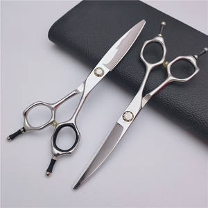 Ciseaux de coiffure professionnels en acier inoxydable 9Cr, lame courbée, grande capacité, double queue, 6 pouces - Product Image 3