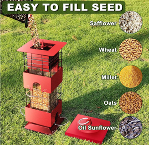 Comedouro para Pássaros Cardinal Finch, Blue Jay, <span class=keywords><strong>Chickadee</strong></span>, Papagaio e Pombo, 3Lbs, Metal, à Prova de Esquilos para Uso Externo - Product Image 6