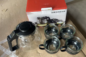 5피스 유리 꽃차 주전자 대용량 가정용 쿵푸 필터 차 세트 음료용품 레스토랑 커피 & 차 세트 차 주전자 - Product Image 2