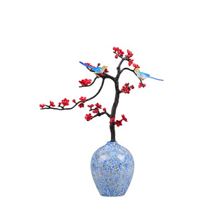 Tong Jin Sui Yue Copper Plum Blossom <b>Vase</b> Handmade Traditional Metal Tabletop Decor for Living Room Home Gift - Product Image 2