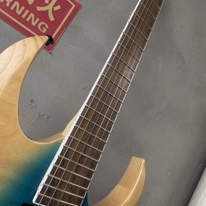 Chitarra Elettrica a 6 Corde di Alta Qualità Personalizzata OEM, Corpo in Frassino e Top in Radica di Pioppo, Senza Marchio, 24 Tasti, per Metal e Rock - Product Image 3