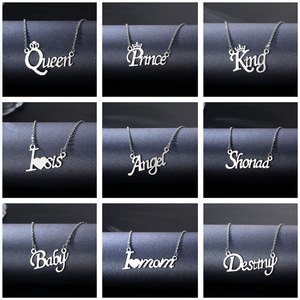 Acciaio inossidabile personalizzato 18 Collier iniziale placcato oro inossidables Choker lettera ciondolo <span class=keywords><strong>nome</strong></span> personalizzato <span class=keywords><strong>collana</strong></span> a catena - Product Image 4