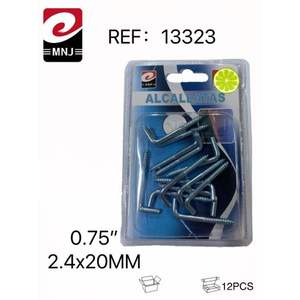 ALCALLATASA Crochets et rails métalliques en forme de 7 de type 12U de haute qualité 2,4x20MM pour installation par perçage - Product Image 2