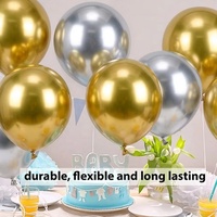 Confezione da 50 Palloncini Metallizzati Cromati da 12 Pollici per Decorazioni Natalizie, Halloween, Compleanni, San Valentino e Capodanno Cinese