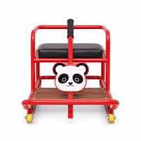 Wild Blade Luge pour enfants durable avec siège, châssis métallique rouge, design Panda, roues jaunes, poignée en caoutchouc