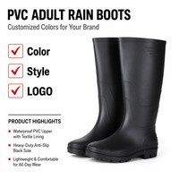 Bottes de travail longues et résistantes pour l'industrie lourde et l'exploitation minière, résistantes aux acides et aux alcalis, antidérapantes, imperméables, avec bord renforcé, pour le travail dans la boue
