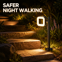 Lampes LED d'extérieur étanches IP65 à lumière douce 40/60/80cm, lanterne de poteau en aluminium pivotante en forme de cube pour place publique