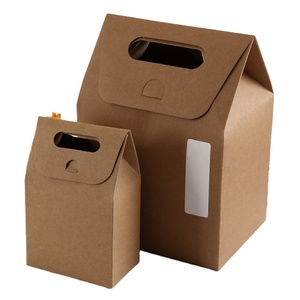 Bolsa de Papel Kraft Portátil para Galletas, Macarons, Pasteles, Caja con Tapa Abatible, Caja Simple para Embalaje de Turrón - Product Image 3