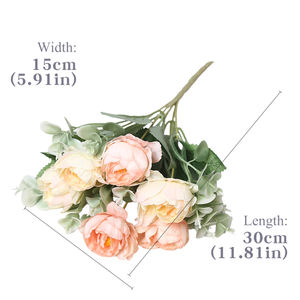 6 Roses <span class=keywords><strong>en</strong></span> Soie Réalistes Simulées, Roses Multicolores <span class=keywords><strong>de</strong></span> Tianjin, Décoration <span class=keywords><strong>de</strong></span> Mariage Noble et Élégante, Fleurs Artificielles <span class=keywords><strong>en</strong></span> <span class=keywords><strong>Gros</strong></span> à Prix Abordable - Product Image 2