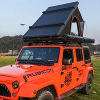 Tente de camping extérieure avec poteau hydraulique pliable, conception à ouverture rapide, compatible SUV et voiture, tente de toit triangulaire en alliage d'aluminium