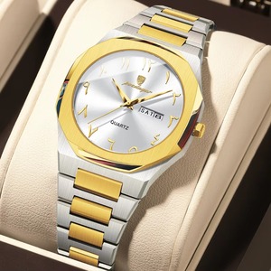 Montre pour femme, tendance, cadran rond, montre à quartz, bracelet en acier inoxydable, style polyvalent pour tous les jours - Product Image 3