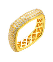 QX 925 Sterling Silber Eternity-Ring für Damen und Herren mit Pavé-CZ 18K Vergoldung Hypoallergen Kundenspezifisch OEM ODM Großhandel Hochzeit