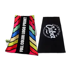 Serviette de plage personnalisée en microfibre sublimation numérique Logo imprimé Promotion sportive Serviette de plage douce personnalisée sur la plage