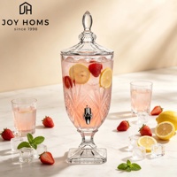 Distributeur de boissons en verre, équipement de buffet, pichet à vin et jus froids avec robinet, motif gaufré, pour hôtels, restaurants, fêtes et usines