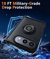 Étui de téléphone pliable magnétique en TPU+PC avec protection à 360° et design anti-chute, couleur pure translucide pour iPhone DUO