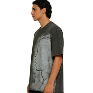 T-shirt vintage de luxe en coton tricoté 100 %, 300 GSM, coupe oversize, effet délavé, motif graphique, style hip-hop, fourni par le fabricant - Product Image 3