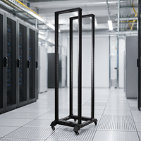 Rack de serveur à cadre ouvert de 19 pouces, rack réseau à 4 poteaux, 18U 22U 27U 32U 37U 42U 45U 47U, 400 kg, acier laminé à froid