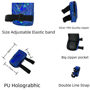 Bolso holográfico multicolor para pierna caída de carnaval, Correa ancha ajustable, bolso para teléfono en el muslo, logotipo personalizado, bolso para pierna en el muslo para mujer - Product Image 4