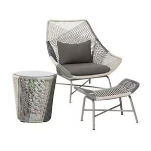 Nordico moderno divano <span class=keywords><strong>esterno</strong></span> <span class=keywords><strong>in</strong></span> <span class=keywords><strong>vimini</strong></span> Set tavolino comodo impermeabile per balcone giardino elegante cortile nordico - Product Image 6