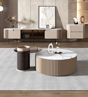 Haute qualité en céramique moderne luxe petite table de café ronde forme table en marbre thé tables basses