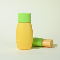 Bouteille de crème solaire en plastique ovale écologique de 30 ml, 45 ml, 50 ml avec triple protection UV et impression sérigraphique pour les soins de la peau