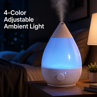 Humidificateur Électrique de Bureau à Brume Froide, Commande par Bouton, Capacité 2,5 L, en Plastique, Garantie 1 An, Utilisation Bureau et Maison, Stérilisation