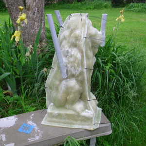 <span class=keywords><strong>In</strong></span> lattice/fibra di vetro <span class=keywords><strong>cemento</strong></span> stampo per 17in Seduta Gatto Statua utilizzato una sola volta - Product Image 3