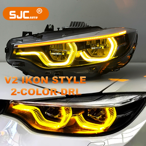 Feux avant SJC Auto V2 IKON pour BMW Série <span class=keywords><strong>4</strong></span> <span class=keywords><strong>F32</strong></span> F36 F80 F82, lampes avant 13-20, LED modifiées bicolores jaune/blanc, interrupteur DRL - Product Image 2