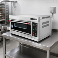 Four électrique à un seul niveau en acier inoxydable de 4,6 kW pour la cuisson du pain, 1 plateau pour restaurant, boulangerie