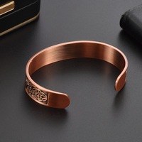 Bracelet magnétique thérapeutique Sland vintage plaqué or rose, jonc ouvert, bracelet énergétique magnétique pour la santé, tendance et mode