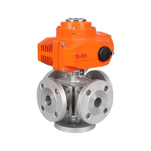 Válvula de Bola Eléctrica de Cinco Vías Songjiang Q946F 16RL con Brida de Acero Inoxidable 316L, Válvula de Control Industrial - Product Image 1