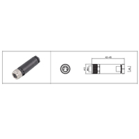 BEXKOM M8S(Fe-S) 3 8 broches en laiton plaqué or, connecteur mâle à vis, blindage EMC, IP67, anti-vibration, anti-corrosion, communication de données