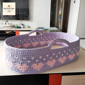 Mejor venta hecho <span class=keywords><strong>a</strong></span> <span class=keywords><strong>mano</strong></span> Crochet recién nacido cuna bebé cambio de pañales cesta estrella Poly Color mejor solución de almacenamiento para recién nacidos - Product Image 1