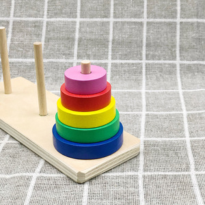 Juego de apilar torres de madera de haya unisex DIY, juguete educativo popular para niños de 2 a 4 años, mejora la creatividad - Product Image 5