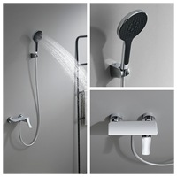 Robinet de baignoire deux-en-un, ensemble de douche simple pour salle de bain, mitigeur tout en cuivre, robinet d'hôtel de type séparé, moderne et minimaliste en céramique