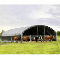 Tente universelle tout temps pour bétail, granges agricoles, structure en acier, toit en PVC, tente pour les opérations agricoles toute l'année