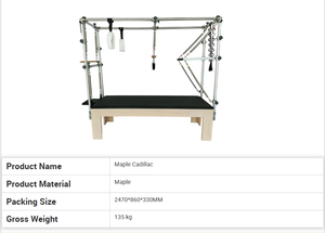 Cama Reformer Cadillac de Pilates Premium con Torre de Trapecio Completa, Construcción de Madera de Arce y Logotipo Personalizable - Product Image 2