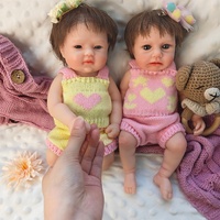 Poupées Reborn en silicone 30 cm Fille LouLou aux cheveux raides, anatomiquement correctes, bouche ouverte, douces au toucher pour soulager l'anxiété