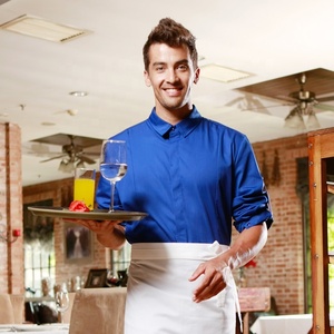 OEM <span class=keywords><strong>2024</strong></span> Uniformes formales para restaurante Camarero Camarera Uniforme DE TRABAJO Algodón Poliéster Delantal Polo Camiseta Chaleco Gorras - Product Image 2