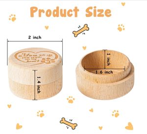 Milieuvriendelijke Eenvoudige Huisdierherdenking Houten Kist Carving Pootafdrukken Voor Kattenhonden Die Dierenhaar Bewaren Voor Wie Ze Kwijt Is - Product Image 4