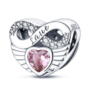 Pendentif Cœur en Zircon Argenté Chaud pour la Fête <span class=keywords><strong>des</strong></span> Mères, Ensemble de Bijoux DIY avec Finition Plaqué Or Rose et Accessoires Unisexe - Product Image 4