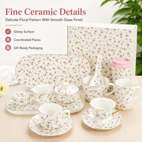 Service de table en porcelaine personnalisable, assiette ovale carrée en céramique florale artistique, tasse et bol, avec bord doré