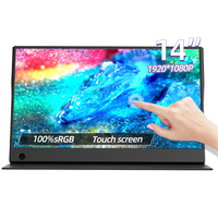 Moniteur portable tactile Eimio 1920x1080 14 pouces, écran externe ultra-fin pour présentation