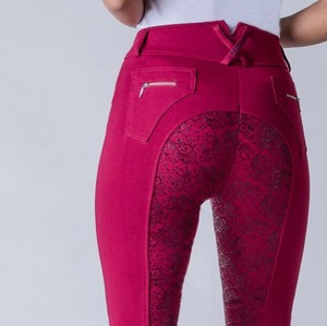 Pantaloni da equitazione in Silicone a sedile pieno di cavallo Leggings da equitazione di colore rosa abbigliamento equestre - Product Image 1