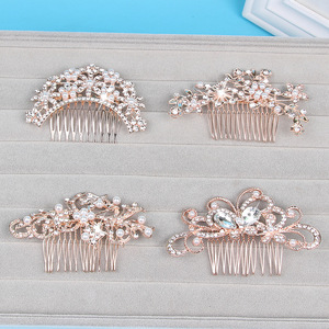 Moda sposa gioielli per capelli accessori lega strass perla pettine per capelli cristallo perla tornante per il matrimonio - Product Image 2