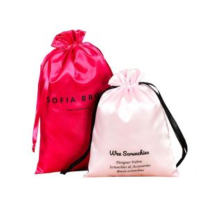 Pochette Cadeau en Satin à Cordon Coulissant Tendance, Petite, pour Cosmétiques et Maquillage, avec Logo Personnalisé Imprimé, Idéale pour Emballage de Perruques et Extensions de Cheveux, Sac Anti-Poussière en Soie Satinée - Product Image 4