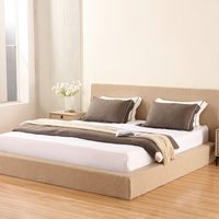 Lit plateforme Queen moderne, cadre de lit souple, sommier compressé sous vide, ensemble de lit Queen, meubles de chambre à coucher